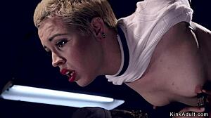 Blonde Bound In Doggy Position Endures Intense Caning