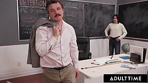 Whoa, slutty student Haley Spades takes airtight double penetration banging outdoors