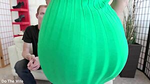 Oh man, my sexy tall wife Afina Levi is makin' her useless husband watch this cuckold scene, ya know? She rides cowgirl then gets facial cumshot from deepthroat.