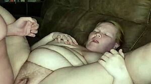 Moaning milf screams during creampie fuck in pink thong