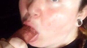 Watch out, he flashed his cock and that beautiful girl starts sucking it eagerly!