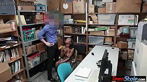 Big Boobed Ebony Teen 18+ Thief Fucks LP Officer on CCTV in Shop Reality