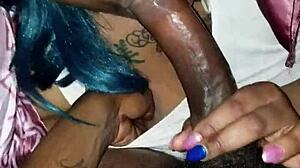 What contrasts blindfolded fat bbw with black blowjob on big black cock during gay masturbation for pretty hard dick?