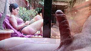 I See My Stepson's Big Cock On Terrace And Get Excited