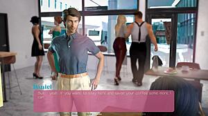 Big step mom with massive tits and ass performs blowjob on my cock in the bathroom during taboo mommy encounter.