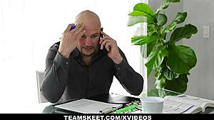 Chocolate petite teen Binky Beaz takes doggystyle cumshot facial