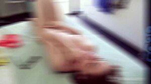 Allegra Sphynx from Yanks rubs her racing striped pussy hard!