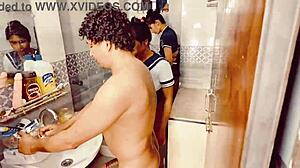 Hey, check this Desi teen seducing roommate for threesome fun! 🔥