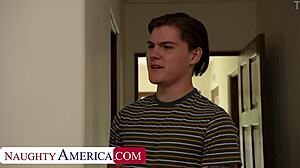 Maddy May Gets Wet And Ready For Her Friends Brother With Hairy Pussy Handjob And Deepthroat Facial