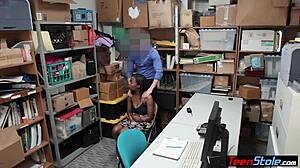 Big Boobed Ebony Teen 18+ Thief Fucks LP Officer on CCTV in Shop Reality