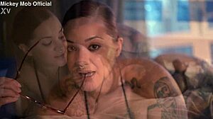 Santana Red shakes her huge juicy big ass with tattoos in redhead Latina style