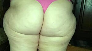 Moaning milf screams during creampie fuck in pink thong