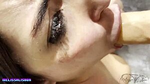 i want to gag like this sucking your cock until you cum a lot in my mouth