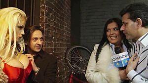 Katie Kaliana and Jasmine Black ride cocks side by side in foursome with blowjobs creampies and cunilingus