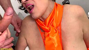 73 Years Old Mature Asshole Stretched Rough by Huge Cock in Extreme Action