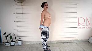 Photographing In Prison Detained Lady Prisoner Undresses On Camera Cosplay Domination