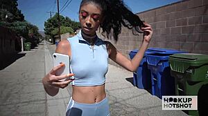 brunette supermodel jada doll meets up with bryan gozzling for a wild ride