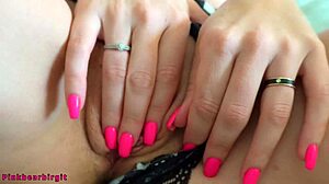 Milf moans loud from multiple orgasms using dildo vibrator and fingering in close up pussy solo.