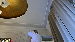 Hot sexy skinny girl meets her lesbian girlfriend for a fake porn shooting to go no panties in changing room casting interview.