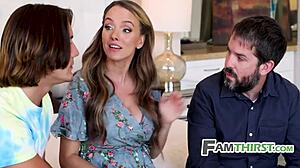 Cucked husband watches own step son fucking cheating milf mommy in taboo scene