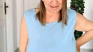busty braless gilf mariaolds does a sporty groove strip dance with clothes ripping