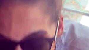 Lightskin ebony slut little 18+ step-sister giving blowjob in front of window gets facial cumshot