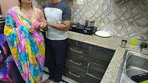 Indian Desi Bhabhi Experiences First Time Hard Fucking by Devar in Kitchen with Tight Pussy and Big Tits