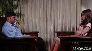 Petite Redhead Teen Pornstar Takes Intense Blowjob And Doggystyle Railing With Cum In Mouth