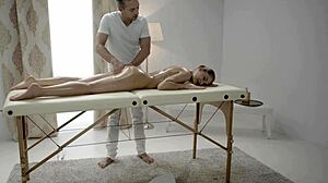 Tiffany Tatum oils her body for a sensual creampie fuck scene