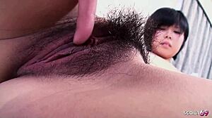 Japanese Teen 18+ With Small Tits But Big Nipples Gets First Time Facial Cumshot