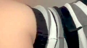 Colombian milf bent over for hard doggystyle pounding by lover in bedroom.