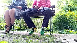 Oh wow, that unflappable mature BBW just made me cum outdoors with her curves