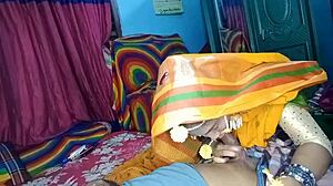 newly married desi wife in doggystyle hardcore fucking with husband on wedding night including blowjob