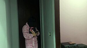 Step-son catches curvy Brazilian step-mom masturbating tight asshole in homemade amateur video