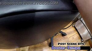 I feel so aroused as brunette Aria Nicole moans in missionary with gloves and latex during Florida handjob pov