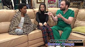 I feel so aroused as brunette Aria Nicole moans in missionary with gloves and latex during Florida handjob pov