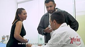 hey, that busty venezuelan lady meets up with the doctor and he finishes inside her