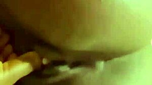 Amateur homemade lesbian video features shaved pussy in retro blue films style