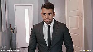 Sneaky interracial fucking happens during house-hunting with quincy roee in brazzers kitchen fantasy footjob and cunilingus.