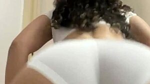 Hey, check out this hot girl dancing funk in transparent white shorts