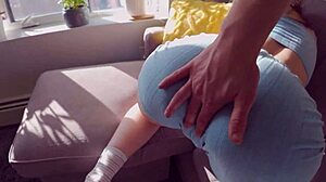 Caught hot huge tits brunette roommate stuck in couch hints at amateur college dorm couple with big ass babe and natural tits girlfriend.