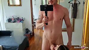 i love how reife deutsche stief mutter seduces jungspund for fucking in the flur with cum in mouth curvy european fat german homemade mother in law old sex swallow ugly young