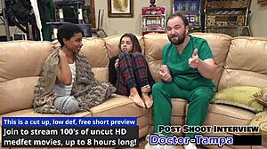 I feel so aroused as brunette Aria Nicole moans in missionary with gloves and latex during Florida handjob pov