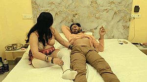 Step sister rides brother's dick moaning loudly in hotel room during casting interview.