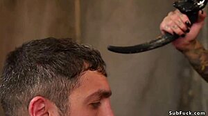 Why torment this locked dick guy with our strapon domination?