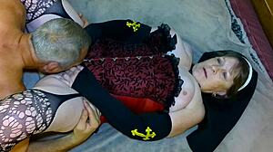 Oh Wow! Granny Superior Nun Mary Carmens Sacrilegious Pussy Licking Pleasures In Lingerie And Cougar Roleplay!