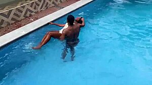 i rescued this young 18+ man from drowning in the pool then gave him intense cowgirl riding sex with squirting