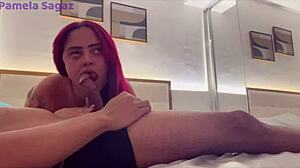 Suggestive young stud soaks Pamela Sagaz's eager slit