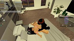 Roblox porn with big black cock riding anal assfucking deepthroat doggystyle and wet tits shaking