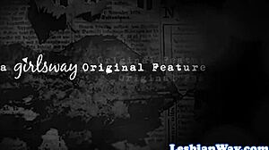 Petite lesbo scissored in threesome!